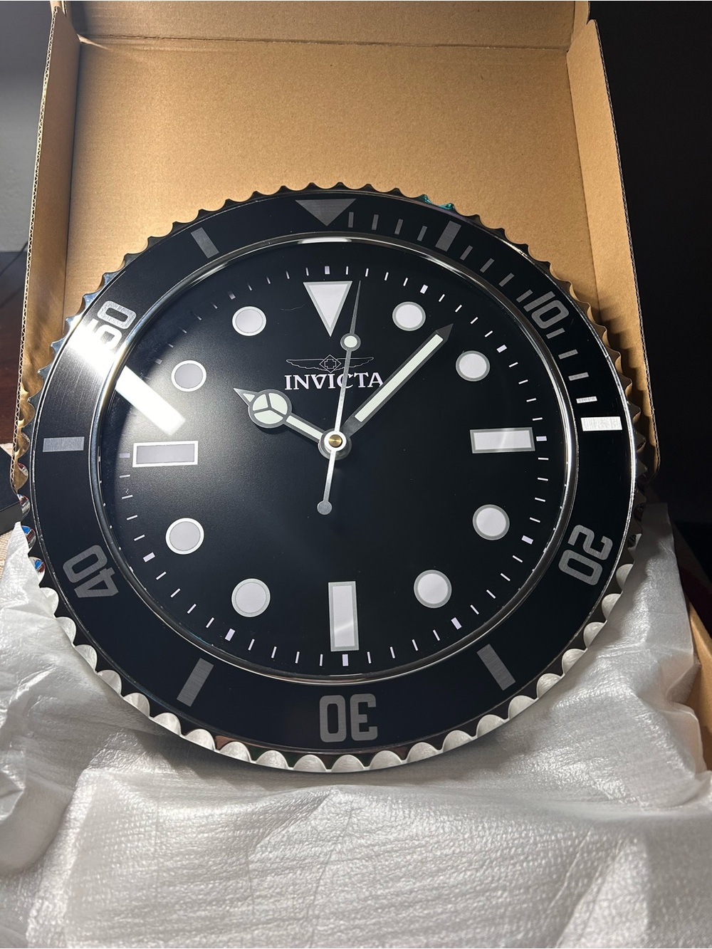 Invicta Pro Diver Decorative Wall Clock Box Art in Brown and Black